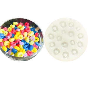 16 Pc Fruity Rings Type Cereal Silicone Mold. For | Wax| Candle Embeds| Soap Silicone Mold|| Not Food Grade
