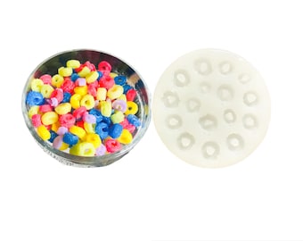16 Pc Fruity Rings Type Cereal Silicone Mold. For | Wax| Candle Embeds| Soap Silicone Mold|| Not Food Grade
