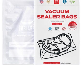 Forjars® 100 Count 8x12 Vacuum Sealer Bags - 7.5 Mil Thickness