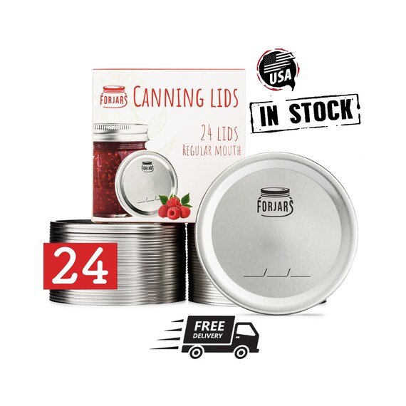 24 Regular Canning Lids Forjars Free Shipping Etsy