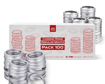 FORJARS® Regular Mouth Rings, 100-Pack – Canning Lids Supplies, Mason jar
