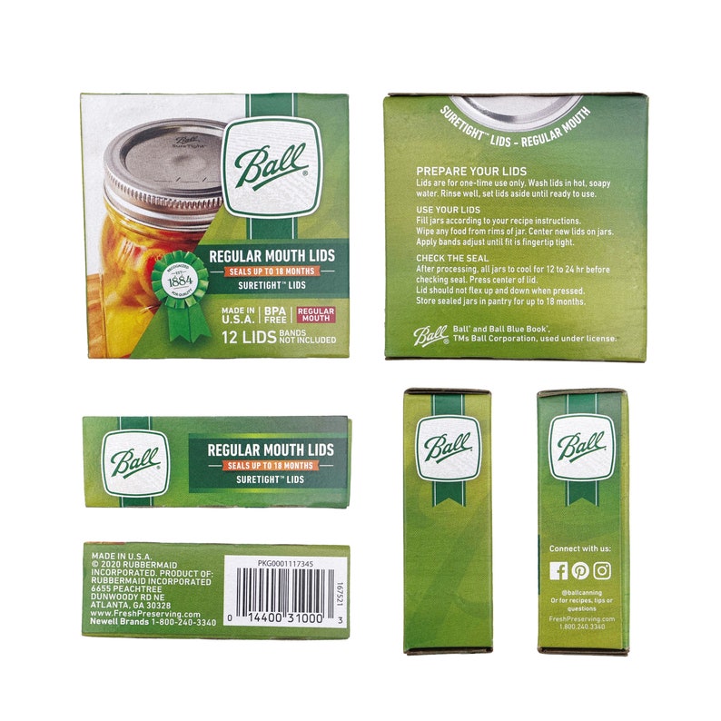 48 Ball Canning Lids Regular Mouth Etsy