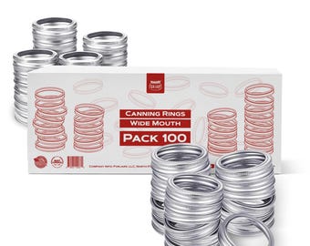 FORJARS® Wide Mouth Rings, 100-Pack – Canning Lids Supplies, Mason jar