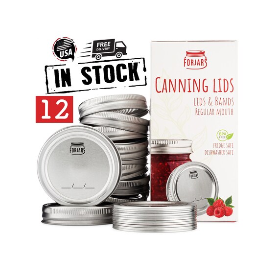 12 Sets Regular Canning Lids and Bands Forjars Free Shipping Etsy