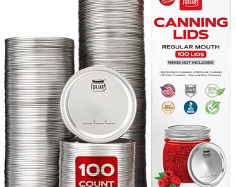 FORJARS® Canning Lids size Regular Mouth (70 mm), 100-Pack. Canning Lids with BPA-FREE stainless steel - Canning Supplies.
