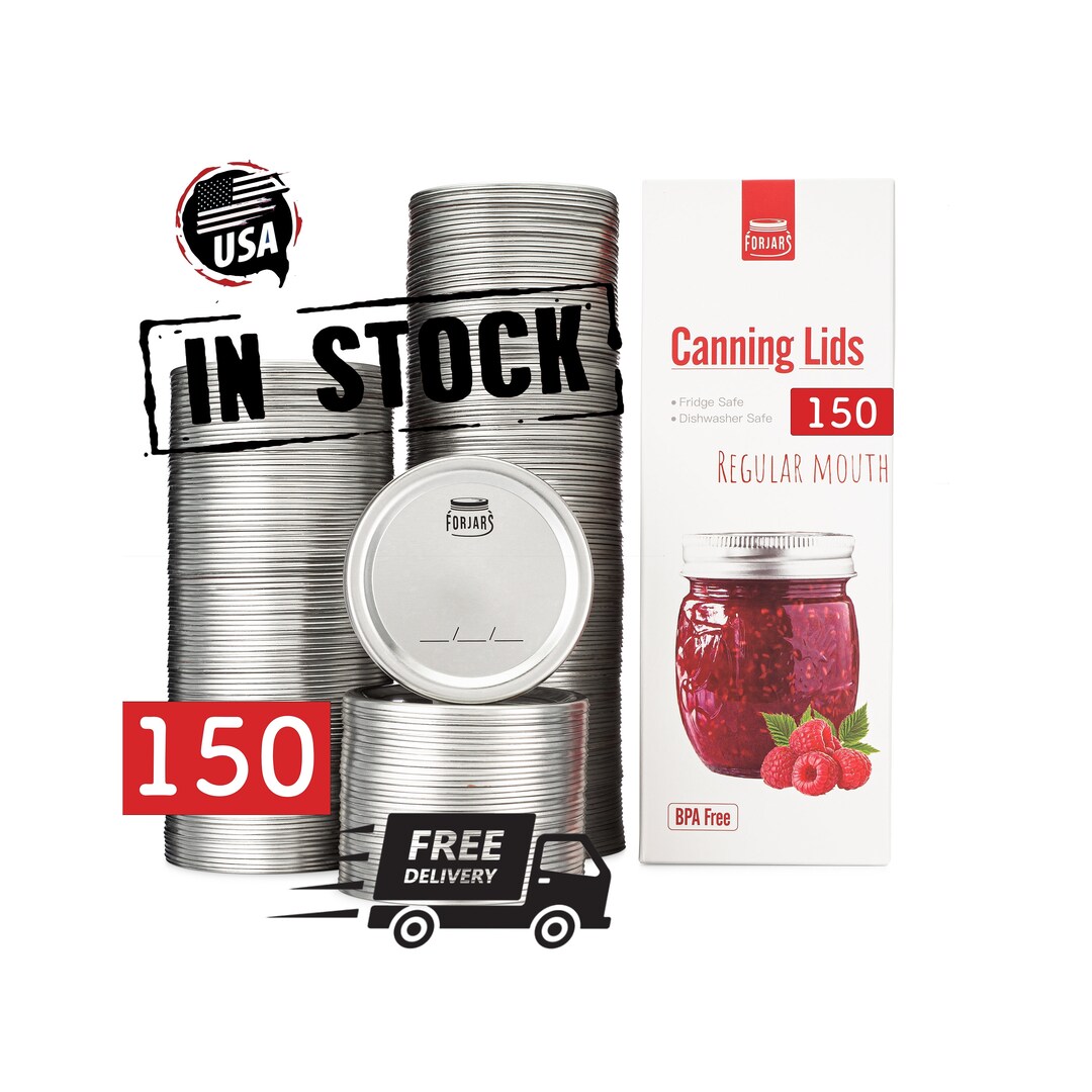 150 Regular Canning Lids Forjars Free Shipping Etsy
