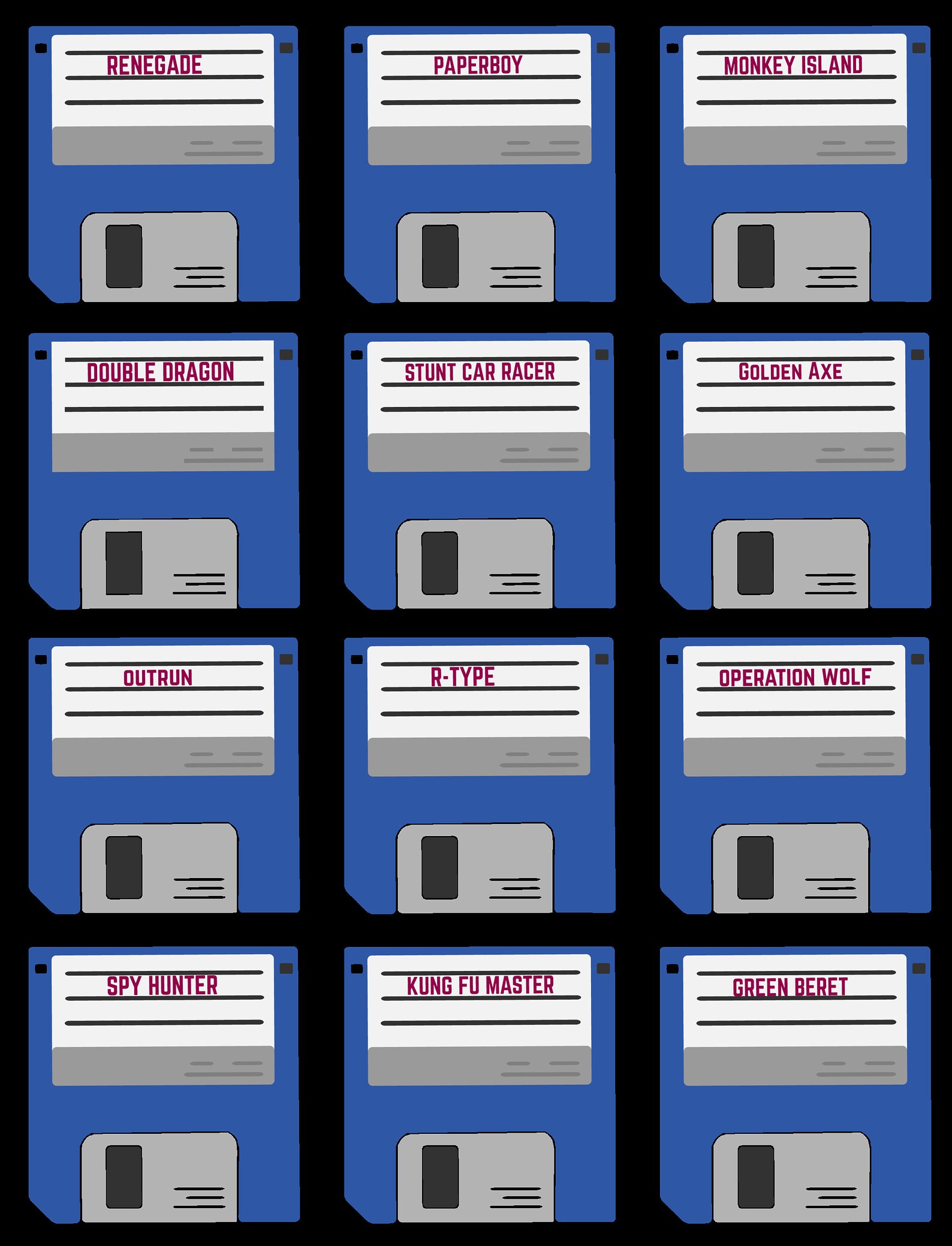 Retro 1980s Computer Games Floppy Disc Computer Games 8 Bit Etsy