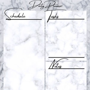 Gray/Grey and Silver Marbled Design Patterned Daily Planner and TimeTable