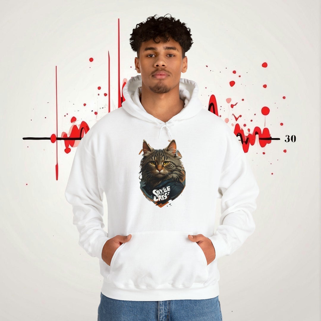 Cute Cat Style Print Women's Zip Up Hoodie
