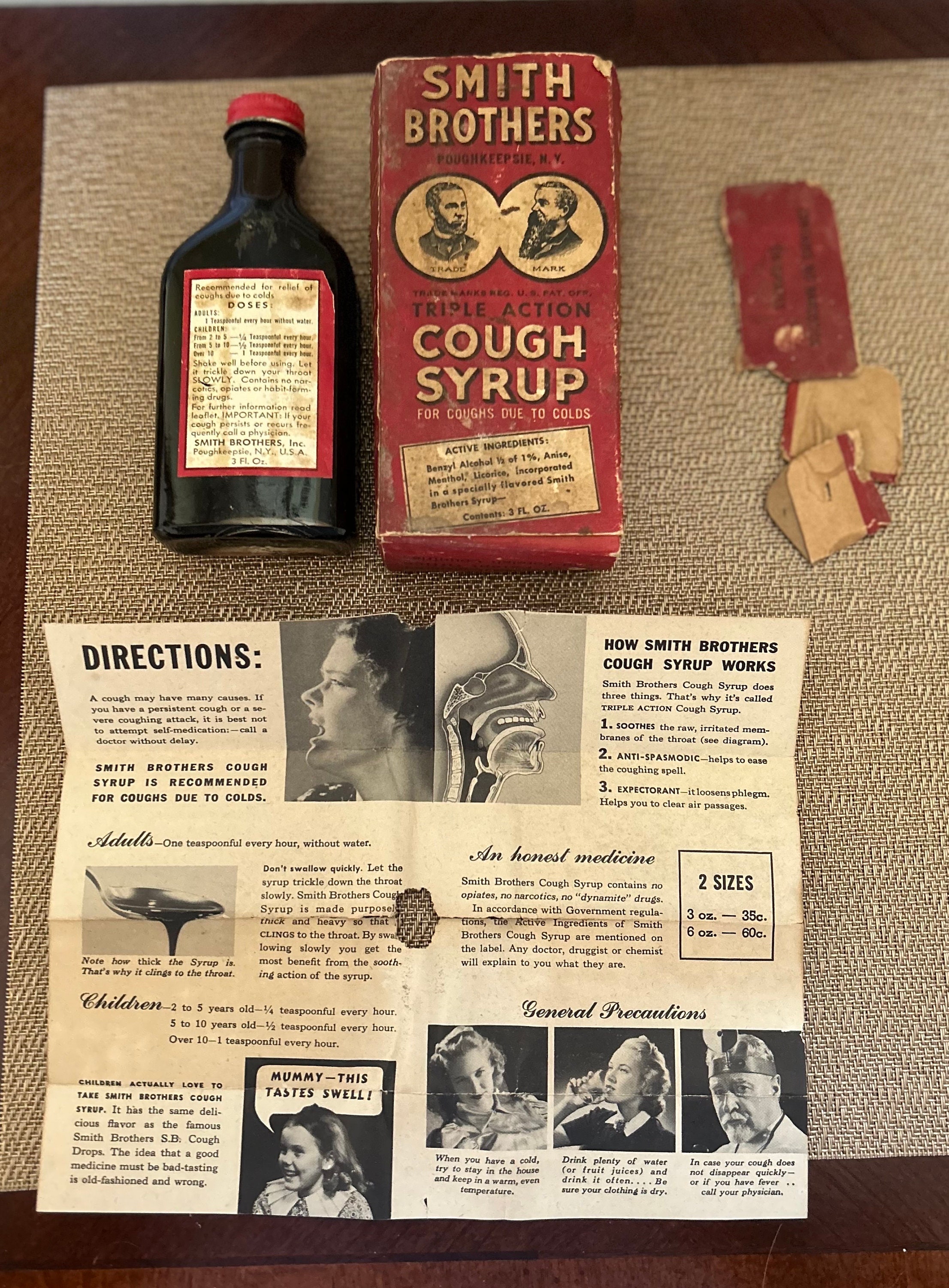 Antique Smith Brothers Cough Syrup Original Bottle Box and Etsy