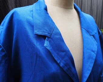 Vintage European Workwear Blue Coat Moleskin