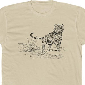 Tiger Drawing T-Shirt, Wildlife Tee, Animal Lover Gift, Unisex Shirt, Jungle Safari Apparel