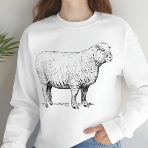 Sheep Sweatshirt: Line Art Drawing, Heavy Blend Crewneck