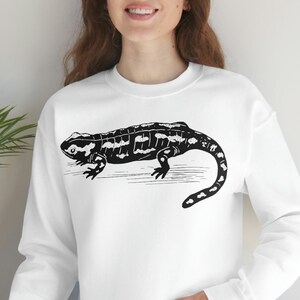 Salamander Sweatshirt, Salamander Drawing Sweatshirt, Salamander Line Art Drawing Sweatshirt, Comfy Heavy Blend Crewneck Sweatshirt