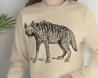 Hyena Sweatshirt: Line Art Drawing, Heavy Blend Crewneck