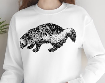 Wolverine Line Art Sweatshirt: Comfy Cotton-Blend Crewneck