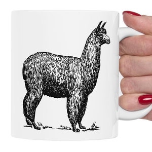 Alpaca Ceramic Mug, Cute Animal Coffee Cup, Alpaca Lover Gift, Llama Tea Mug, Farmhouse Kitchen Decor, Alpaca Gift Idea