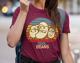 Cool Beans Sunset T-Shirt, Combed Cotton Crew Tee