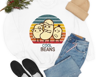 Cool Beans Sunset Crewneck Sweatshirt, Comfy Graphic Tee
