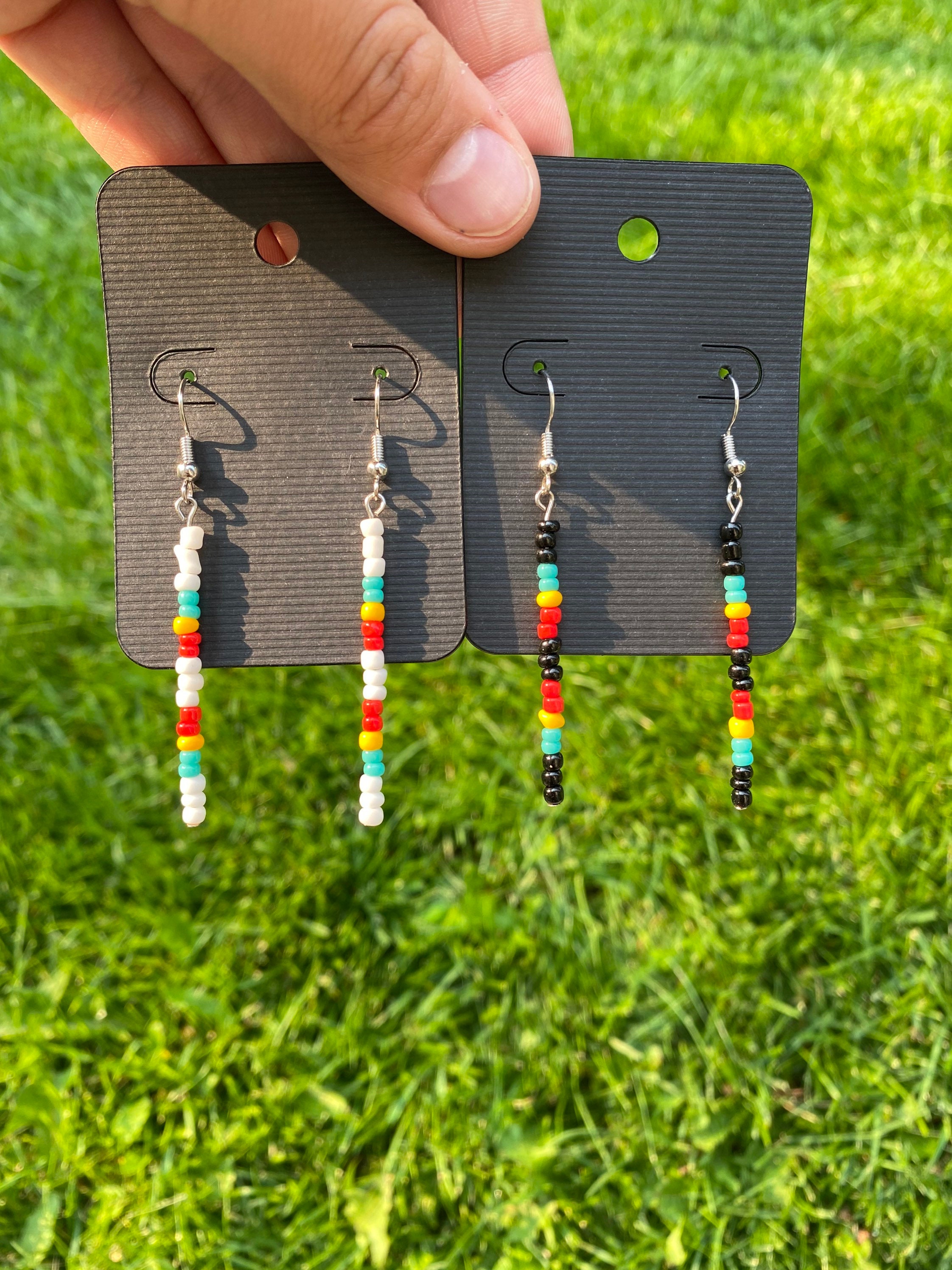 Western Seed Bead Dangle Earrings - Etsy UK