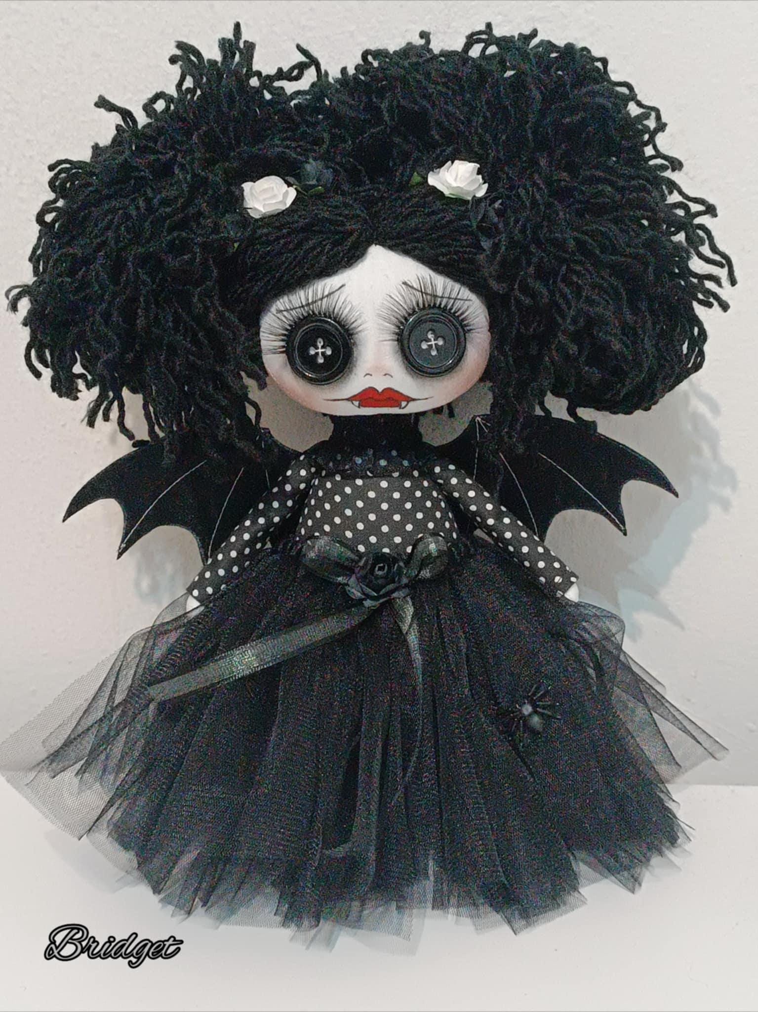 Gothic Vampire Rag Doll: OOAK Textile Art, Halloween Decor - Etsy