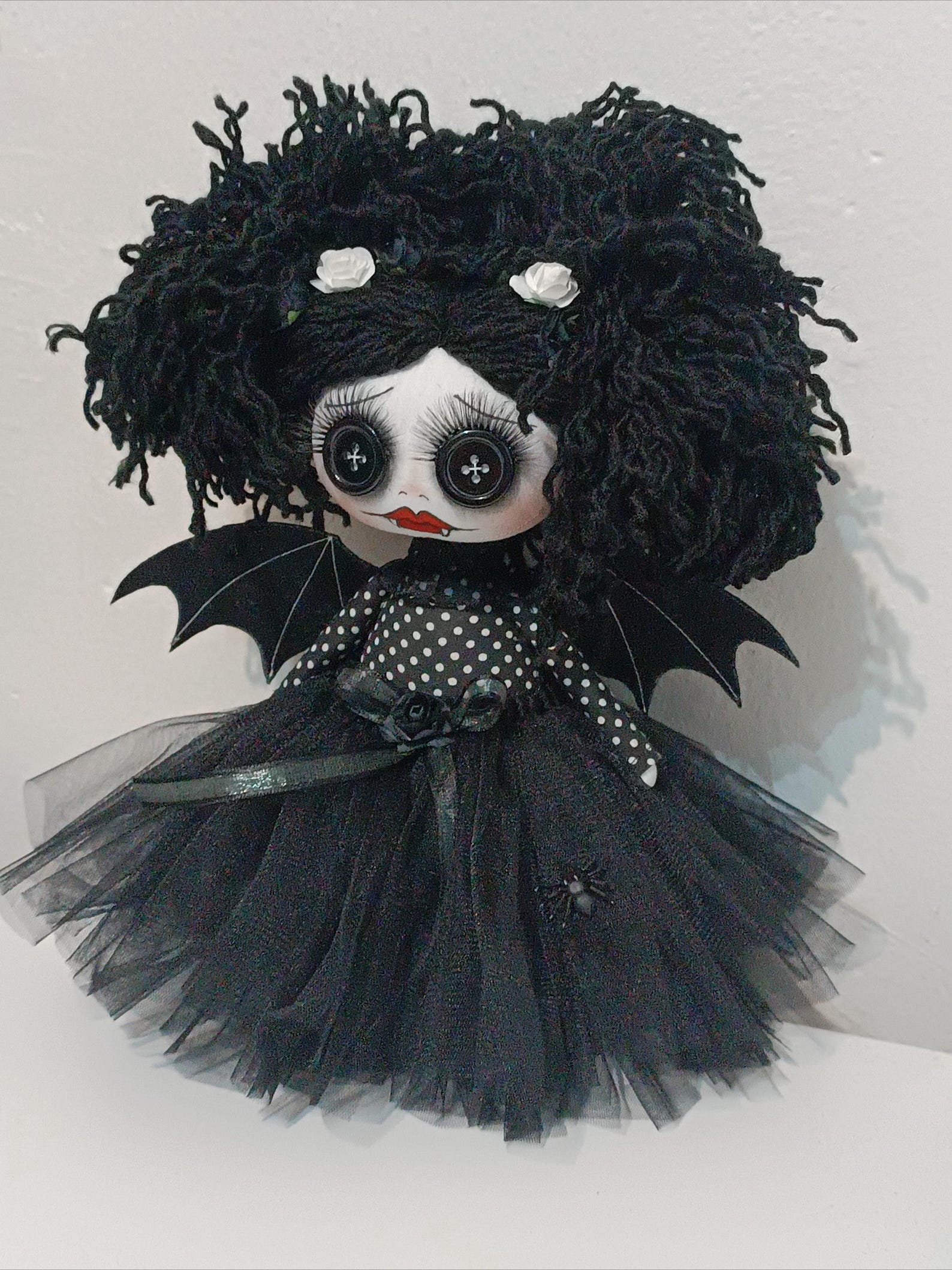 Gothic Vampire Rag Doll: OOAK Textile Art, Halloween Decor - Etsy