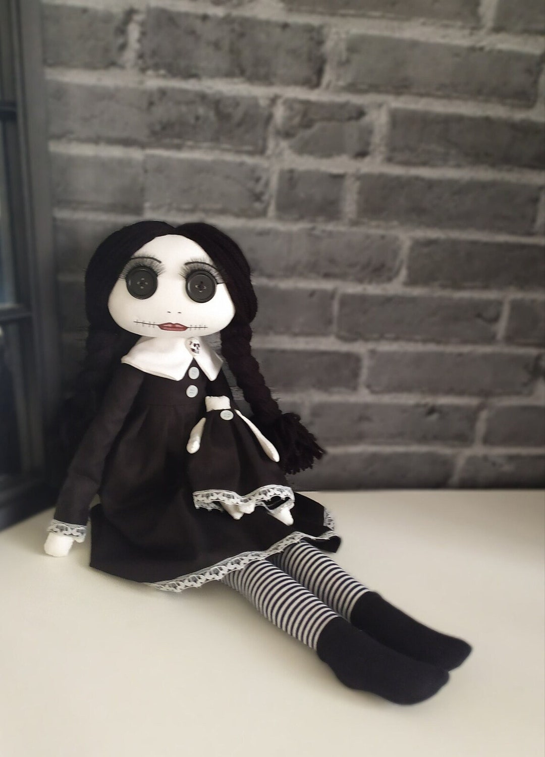 Custom Inspired by Wednesday Addams Art Doll Handmade Textil - Etsy