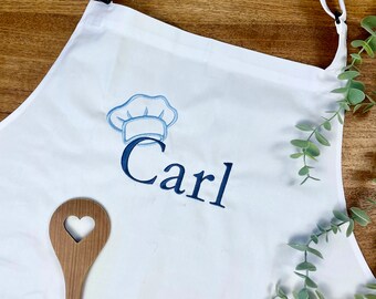 personalisierte, bestickte Schürze CARL -  Geschenk Kochen, Backen, Küche