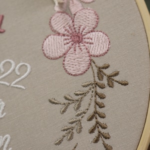 Name tag PAULA, personalized embroidery frame small flowers free national shipping image 4