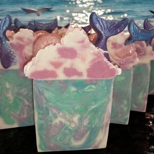 Mermaid Soap - 6oz Handmade Ocean Soap, Seaside Theme, Fantasy Creature Fun Soap, Bestselling Summer Soaps & Gifts