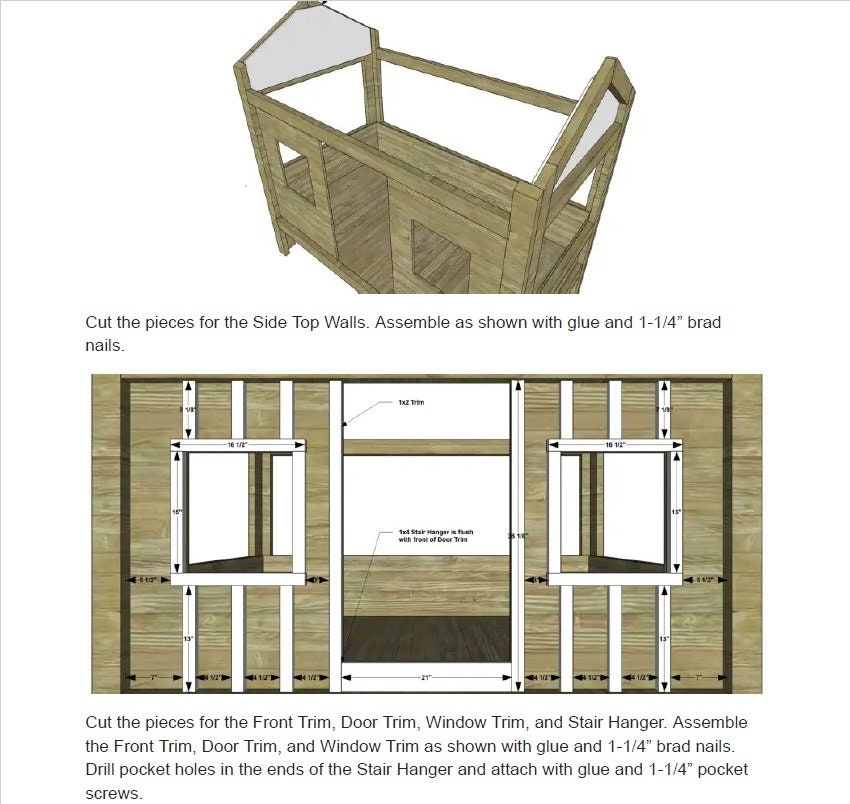 Twin Sized Cabin Loft Bed Plans Montessori Bed Plan Etsy