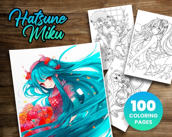 100 Hatsune Miku Manga Coloring Pages: Anime Art (PDF)