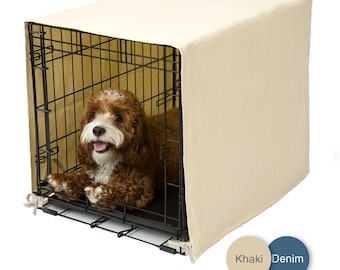 Pet Dreams Dog Crate Cover - Breathable Fabric Kennel Topper for Single-Door Crates, Fits iCrate Dog Cages