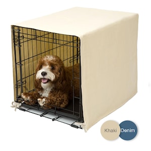 Pet Dreams Dog Crate Cover - Breathable Fabric Kennel Topper for Single-Door Crates, Fits iCrate Dog Cages 24, 30, 36, 42, 48 Inches