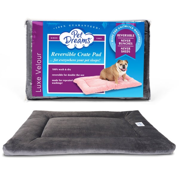 Pet Dreams Dog Crate Bed - Eco Friendly Bedding for Dogs, The Original Dog Crate Pad/Kennel Mat, Ultra Soft Dog Bed, Reversible Mats