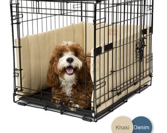 Pet Dreams Dog Crate Bumper - Patented Comfy Liner & Dog Tail Protector for Inside Crate, Fits iCrate Cages