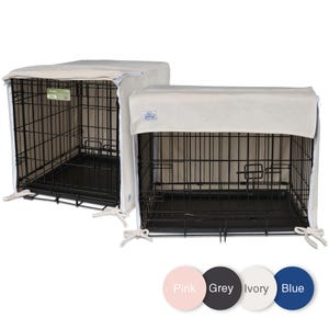 Pet Dreams Dog Crate Cover - Breathable Fabric Kennel Topper for Double-Door Crates, Luxe Velour, Fits iCrate Cages
