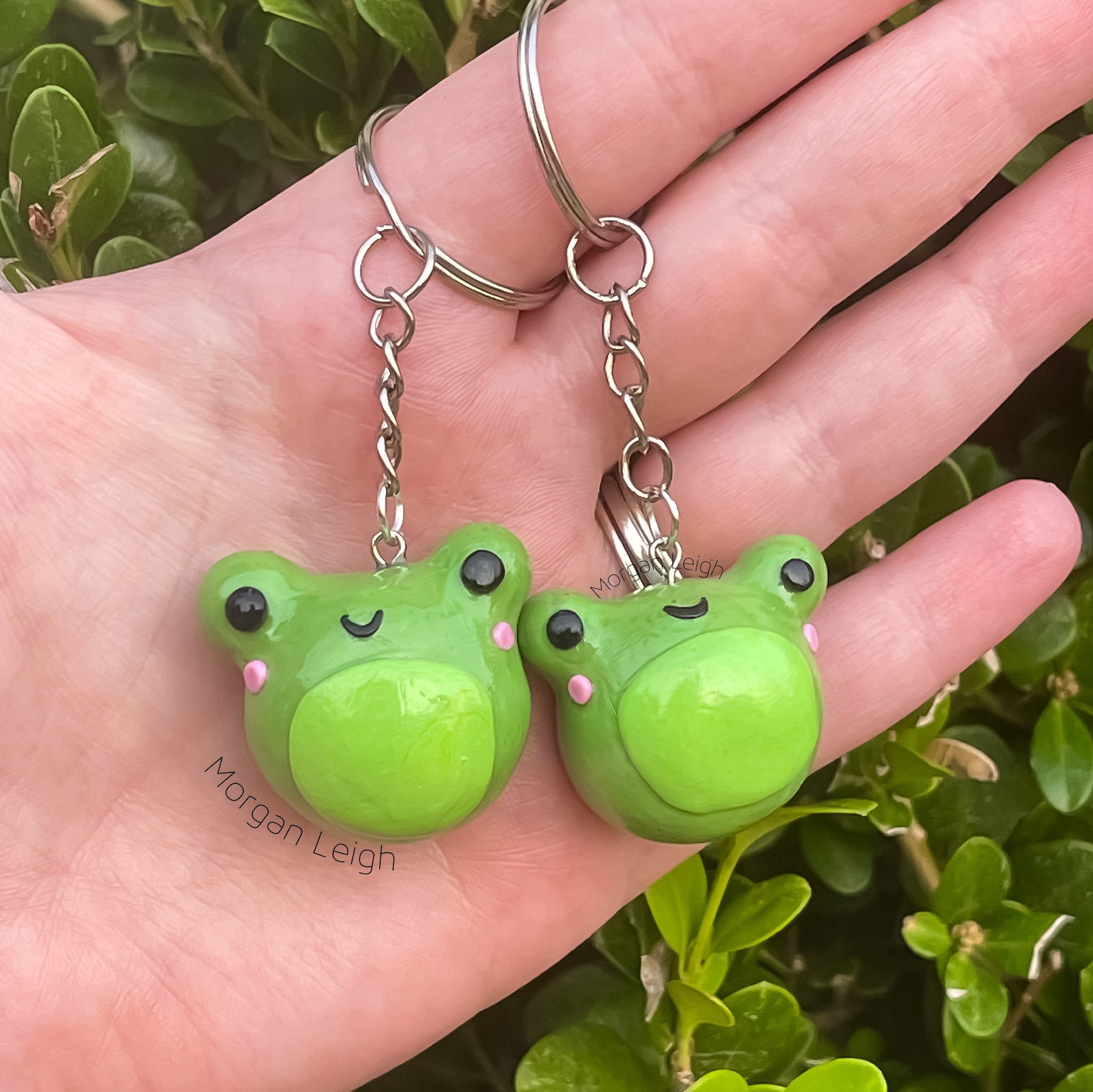 Kawaii Frog Polymer Clay Keychain Charm Figurine Etsy