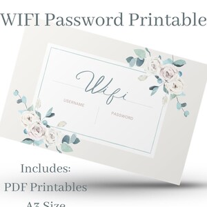 Wifi Password Sign Printable – Guest Room Decor – Airbnb Sign – Digital Download Bathroom Wall Art – Wifi Printable for Guests