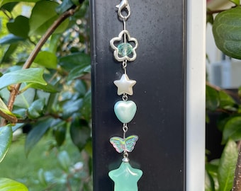 Pastel Star Phone Charm – Handmade Beaded Kawaii Accessory