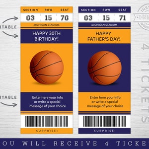 Brooklyn Nets Game Ticket Gift Voucher  Printable Surprise NBA Basketball  Tickets