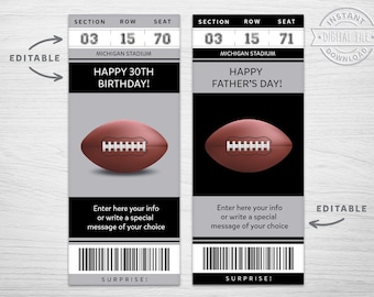 Football Ticket Gift - Etsy