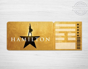 hamilton ticket etsy
