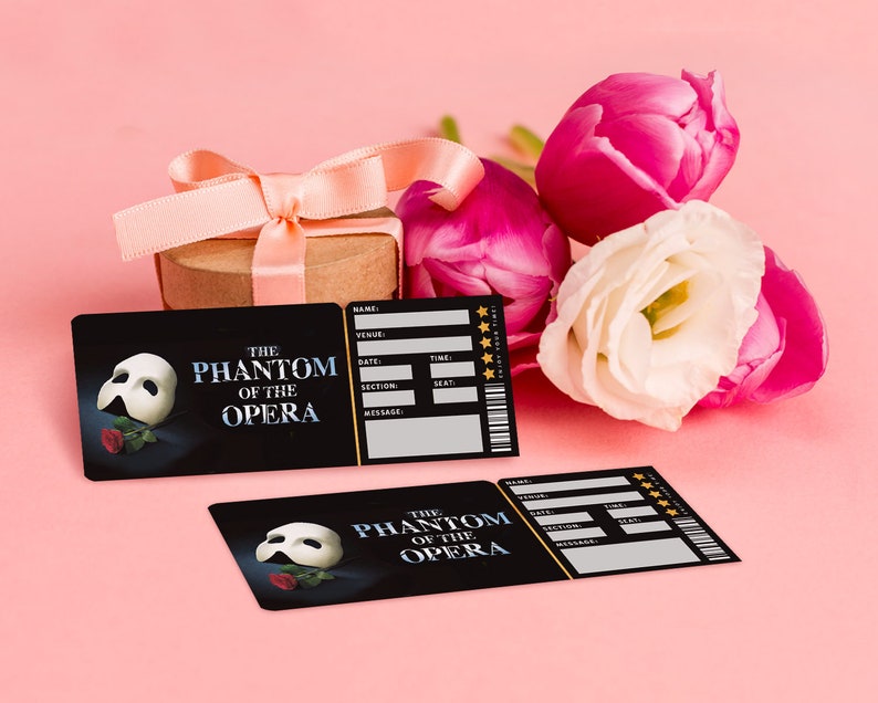 Printable Phantom of the Opera Broadway Surprise Ticket Etsy