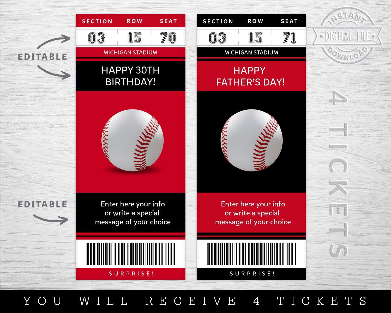 Digital Cincinnati Baseball Surprise Ticket Gift Cincinnati 