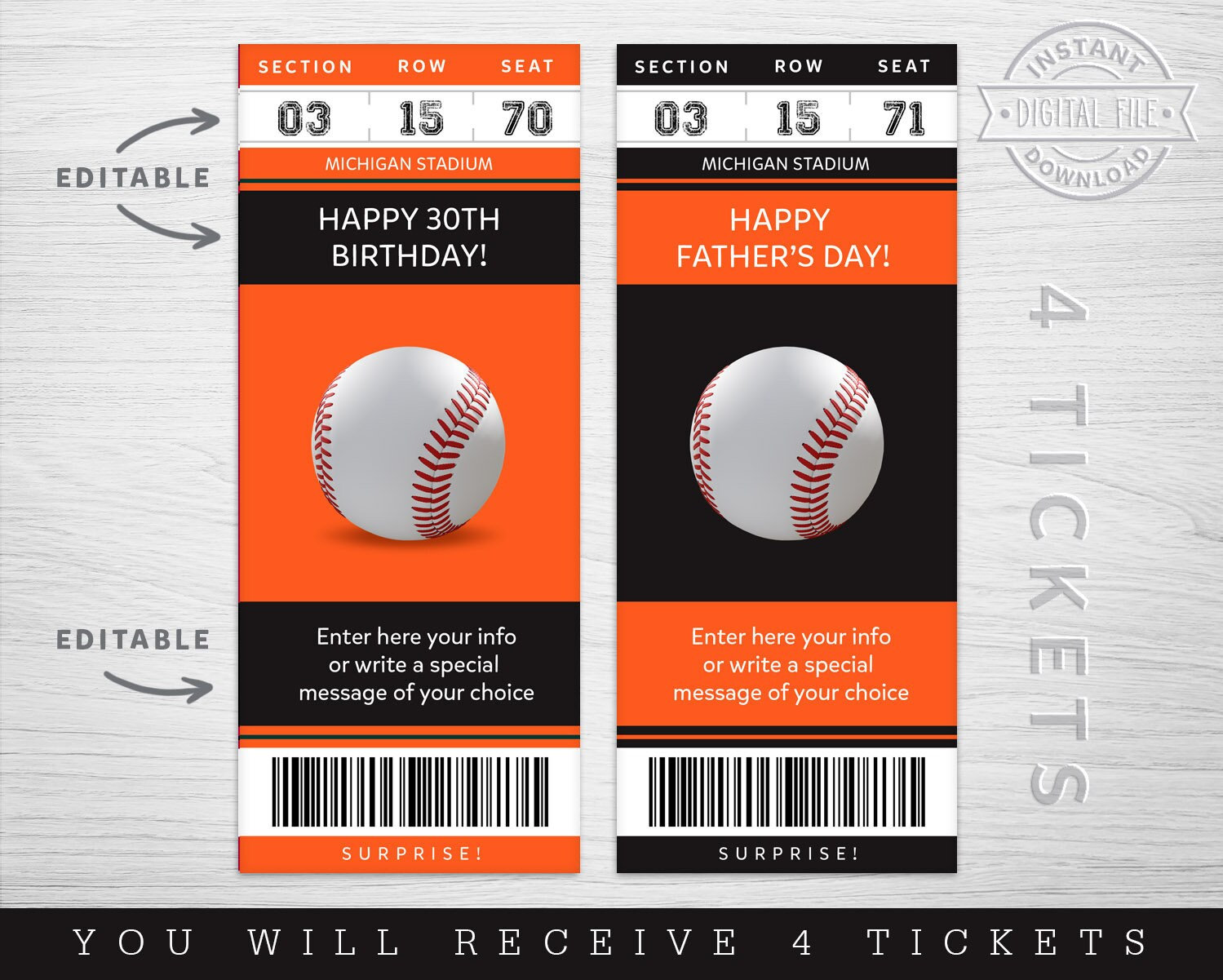 editable baseball ticket template