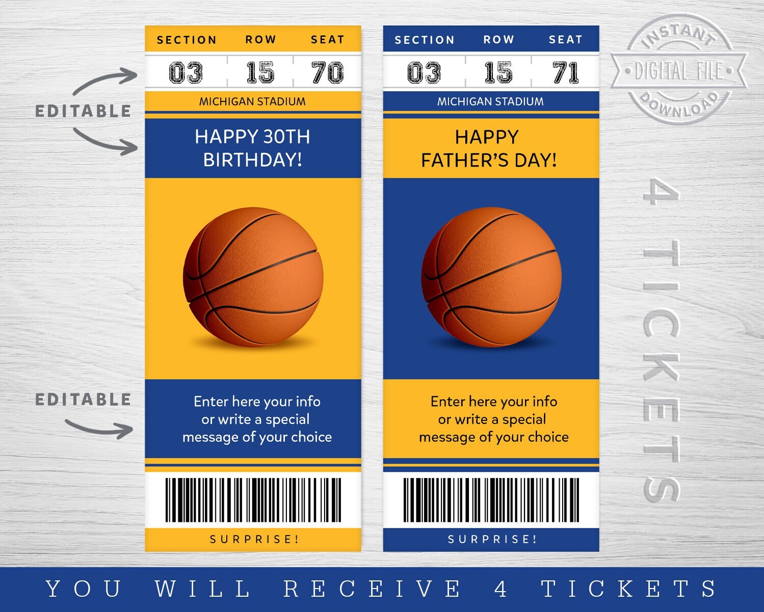 Boston Celtics Ticket Style Sports Party Invitations – Sports Invites