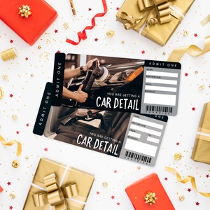 Car Detailing Gift Certificate, Car Detail Surprise Gift Voucher, Car ...