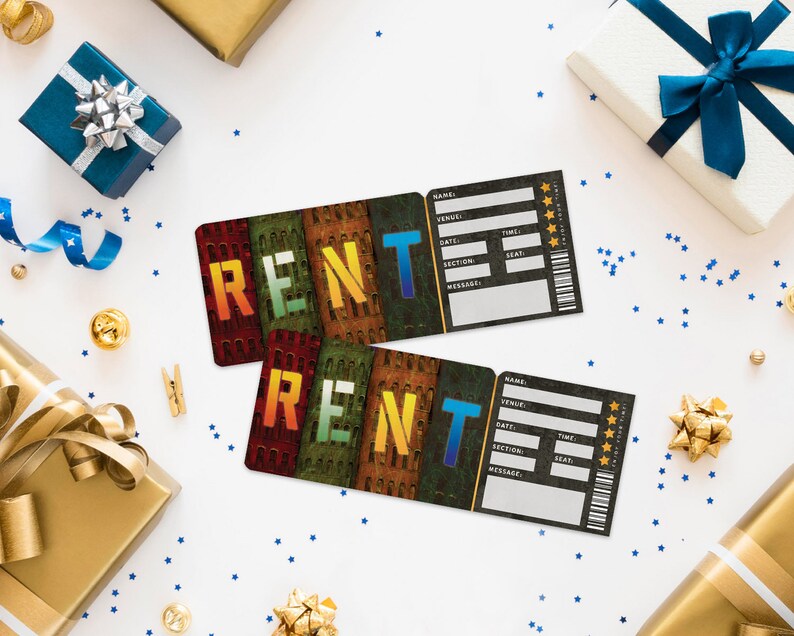 Printable RENT Broadway Surprise Ticket RENT the Musical Etsy
