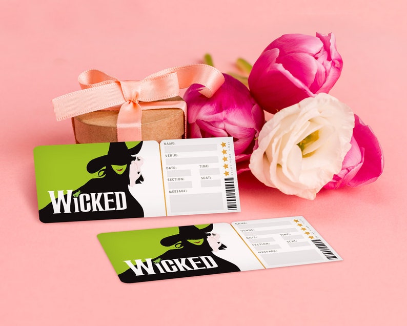 Printable Wicked Broadway Surprise Ticket Wicked Musical Etsy